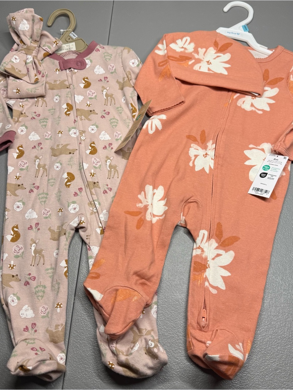 NWT Carter’s Baby Girl Sleeper Lot | Woodland & Floral Footed Pajamas